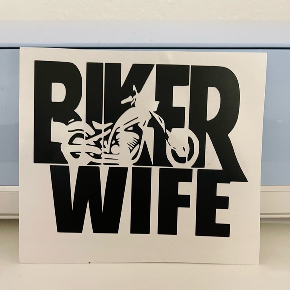 Biker Wife Matte Black Car Decal New - Picture 5 of 5